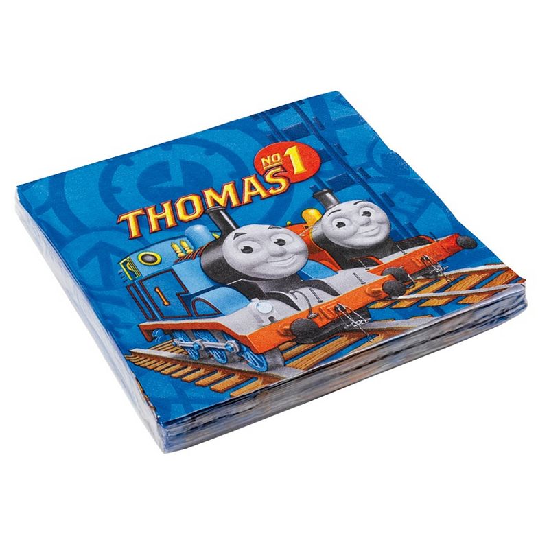 Foto van Amscan servetten thomas & friends blauw 33x33 cm 8 stuks