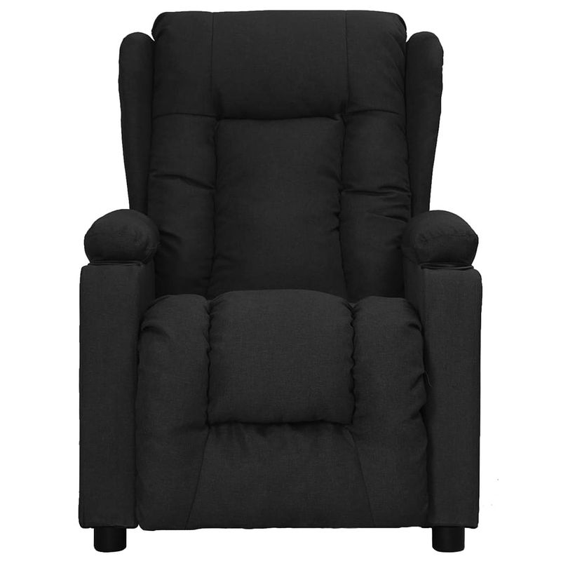 Foto van The living store verstelbare fauteuil - zwart - 72.5x96x99.5 cm - met 2 bekerhouders