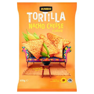 Foto van Jumbo tortilla nacho cheese chips 170g