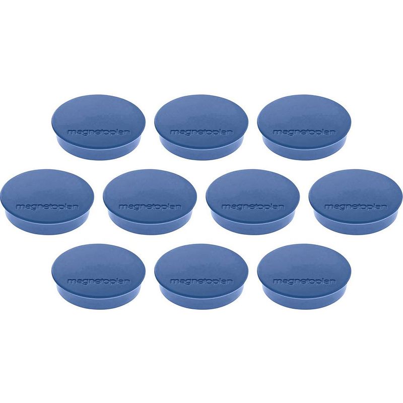 Foto van Magnetoplan magneet discofix standard (ø x h) 30 mm x 8 mm rond donkerblauw 10 stuk(s) 1664214