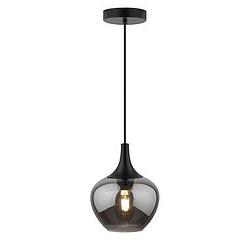 Foto van Hanglamp lola - smoke metaal/glas - 150xø19 cm - leen bakker