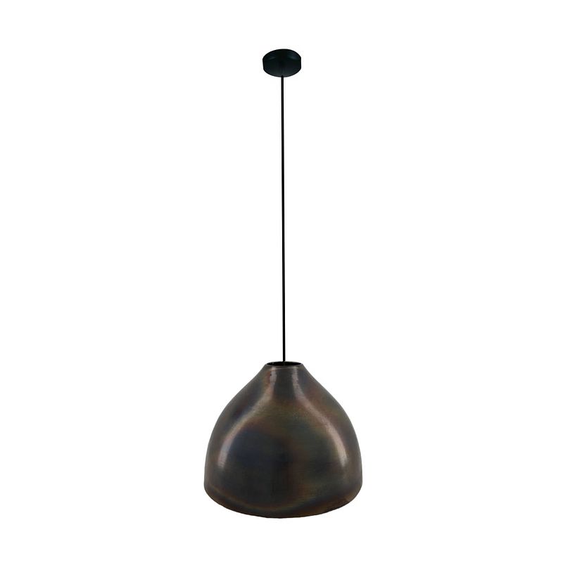 Foto van Dknc - hanglamp metaal - 34x34x25cm - zwart