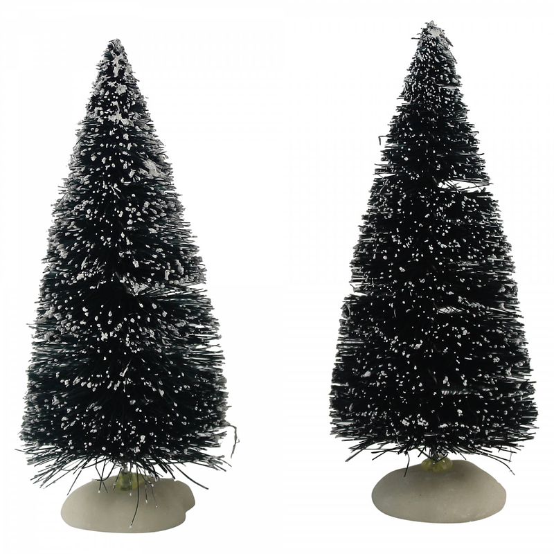 Foto van Dickensville kerstboom kerstdorp 10 cm groen 2 stuks