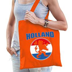 Foto van Holland oranje leeuw supporter cadeau tas oranje voor dames en heren - feest boodschappentassen