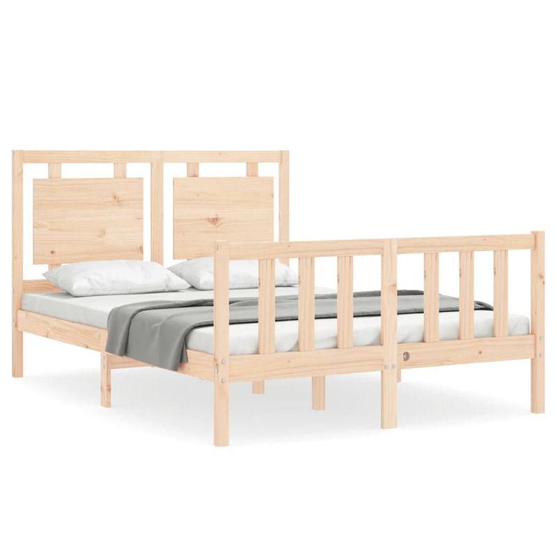 Foto van The living store bed grenenhouten - massief - 205.5 x 125.5 x 100 cm - multiplex lattenbodem