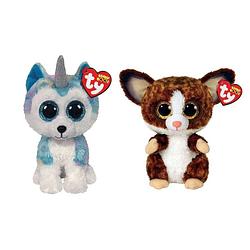 Foto van Ty - knuffel - beanie boo's - helena husky & bush baby galago