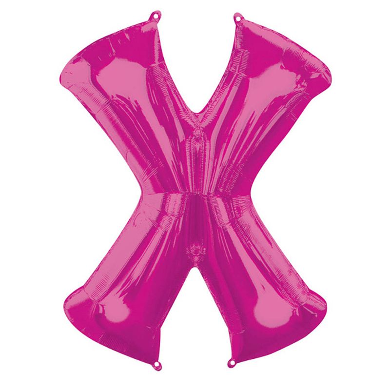 Foto van Amscan folieballon letter x 68 x 88 cm roze