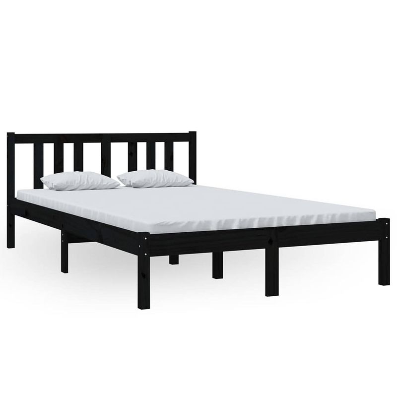 Foto van Vidaxl bedframe massief hout zwart 120x200 cm