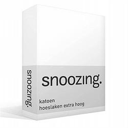 Foto van Snoozing - katoen - extra hoog - hoeslaken - 200x220 - wit