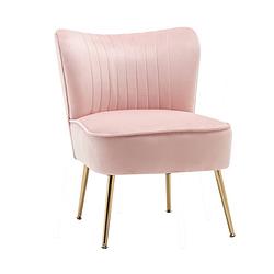 Foto van Fauteuil zitbank 1 persoons rilaan velvet roze stoel