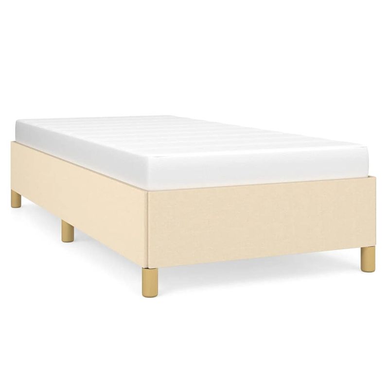 Foto van The living store bedframe crème - 203 x 83 x 35 cm - multiplex lattenbodem