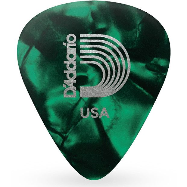 Foto van D'saddario 1cgp2-10 groene pearl celluloid plectra 10 pack light