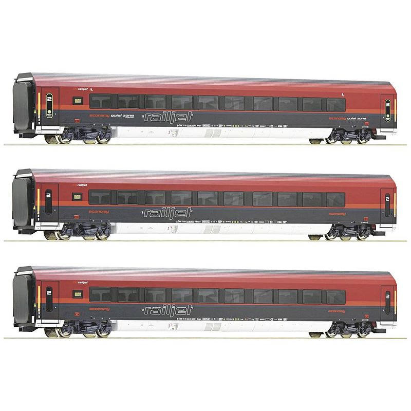 Foto van Roco 74041 h0 3-delige set railjet van de öbb