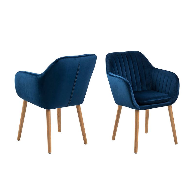 Foto van Emil fauteuil stof met verticale naden - blauw.