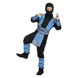 Foto van Boland verkleedpak royal ninja junior blauw/zwart mt 128-140