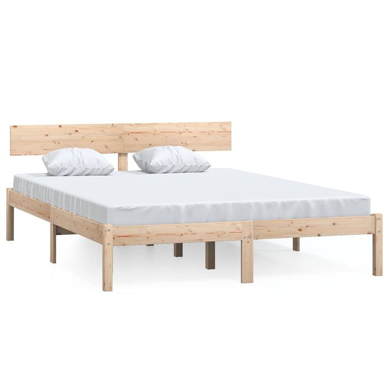 Foto van Vidaxl bedframe massief grenenhout 135x190 cm uk double