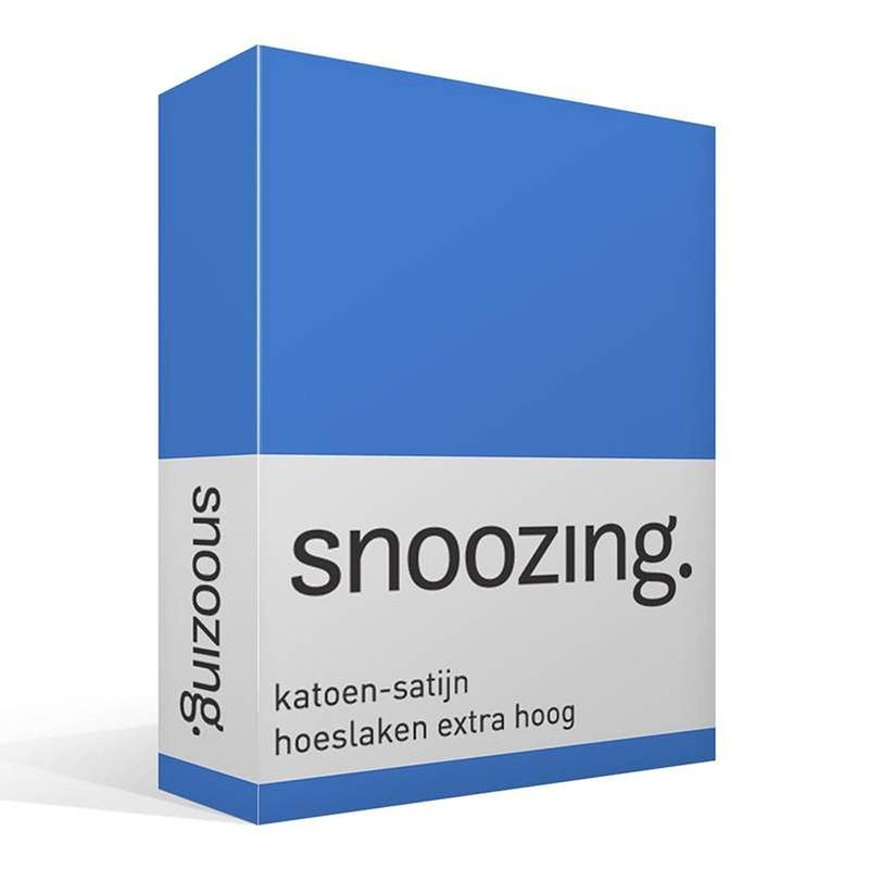 Foto van Snoozing - katoen-satijn - hoeslaken - extra hoog - 100x200 - meermin