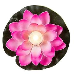 Foto van Roze waterlelies met led-licht 13 cm - led kaarsen