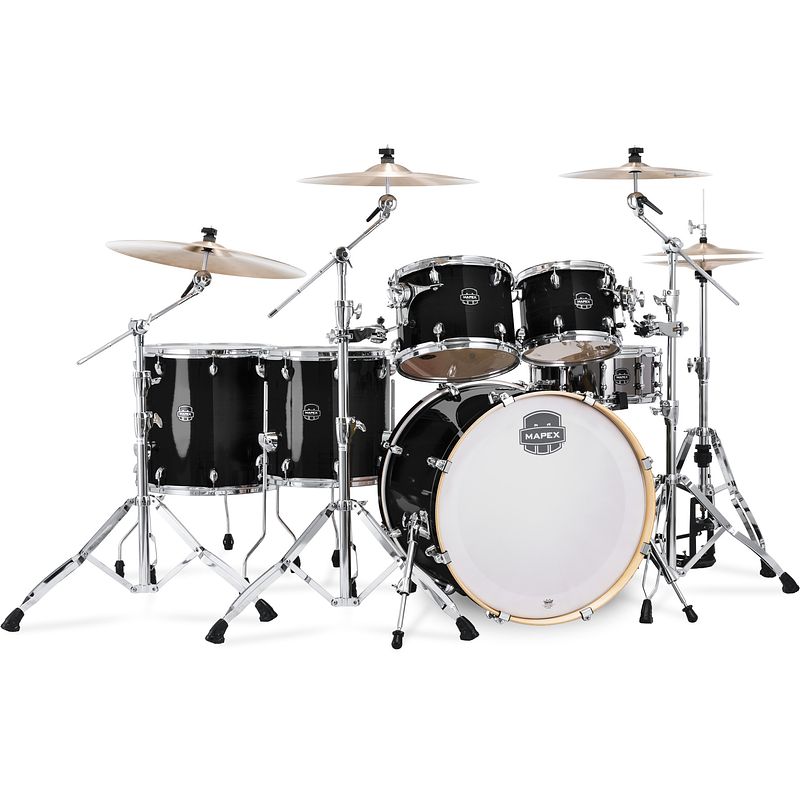 Foto van Mapex armory stage+ piano black 6d. rock shellset