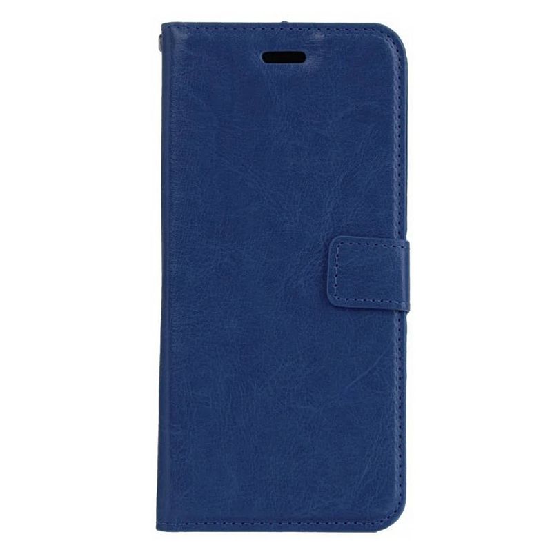 Foto van Basey apple iphone 7 hoesje book case kunstleer cover hoes - donkerblauw