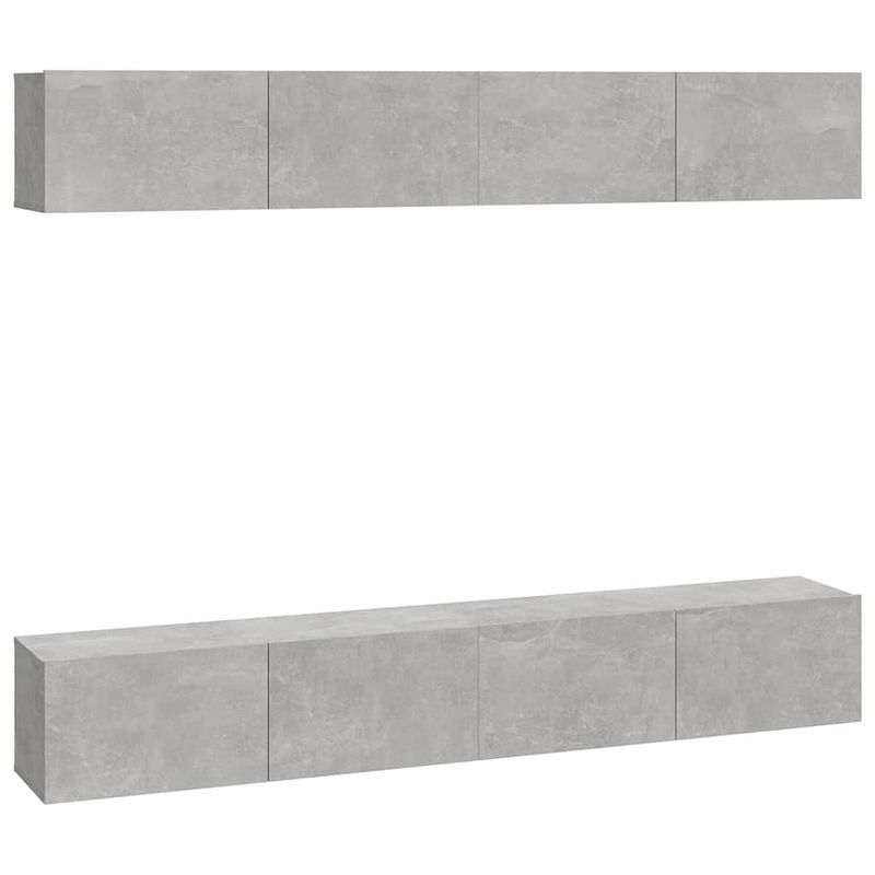 Foto van The living store tv-wandmeubel - betongrijs - 100 x 30 x 30 cm - bewerkt hout