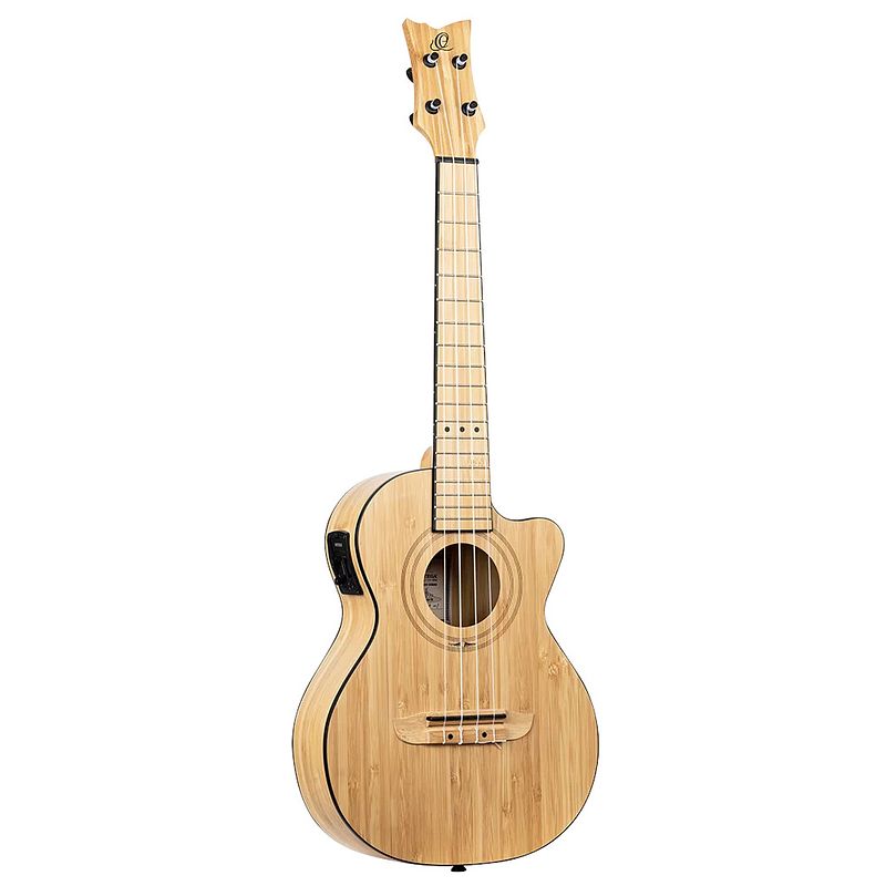 Foto van Ortega runab-te bamboo series tenor size ukulele natural e/a tenor ukelele met gigbag