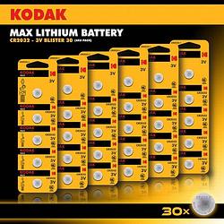 Foto van Kodak lithium - knoopcel batterijen - cr2032 - 3v - xl voordeelverpakking - 30 stuks