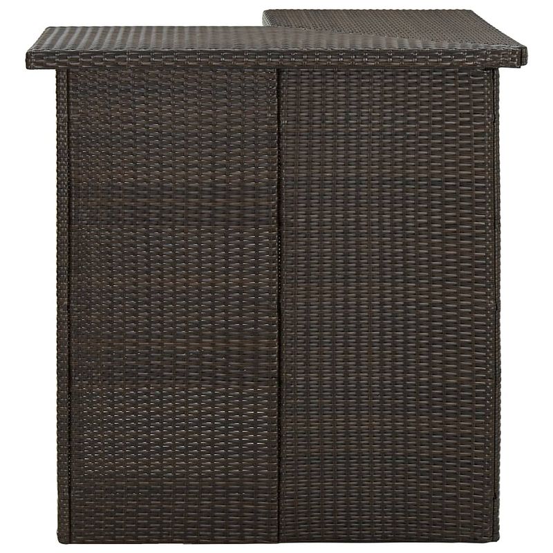 Foto van The living store hoekbartafel - pe-rattan/staal - 100x50x105cm - bruin