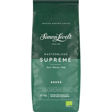 Foto van Simon levelt masterblend supreme extra dark roast bonen 500g aanbieding bij jumbo | 2e halve prijs