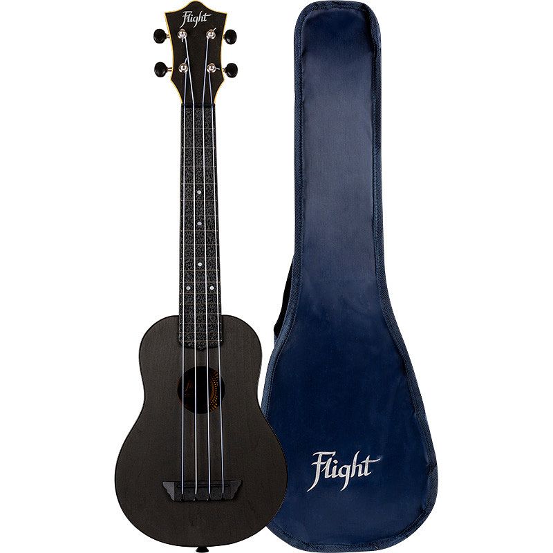 Foto van Flight travel series tusl35 black concert scale sopraan ukelele met gigbag