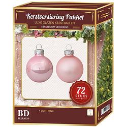 Foto van Glazen kerstballen set 72-delig roze - kerstbal