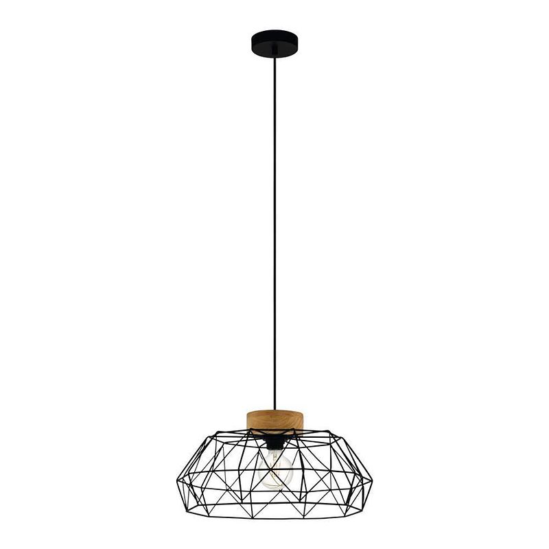 Foto van Eglo padstow hanglamp - e27 - 45.5 cm - zwart;bruin