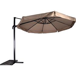 Foto van Zweefparasol virgo taupe ø350 cm - inclusief kruisvoet