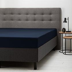 Foto van Fresh & co comfort hoeslaken jersey kleur: navy, 160 x 200 cm