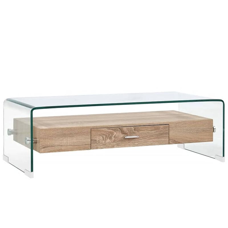 Foto van Vidaxl salontafel 98x45x31 cm gehard glas transparant