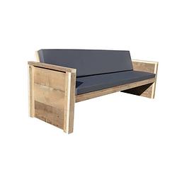 Foto van Wood4you - tuinbank lucas - 'sdoe het zelf's bouwpakket steigerhout 140lx72hx57d cm - incl kussen