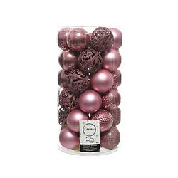 Foto van Kerstballen mix 37 st. - velours roze