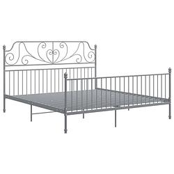 Foto van The living store metalen bedframe - 206 x 204 x 131 cm - grijs - montage vereist