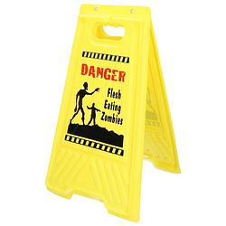 Foto van Halloween/horror waarschuwingsbord - danger zone - geel - h53 x b31 cm - feestdecoratieborden