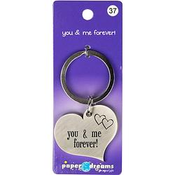 Foto van Paper dreams sleutelhanger you & me hart 10 x 4 cm ijzer zilver