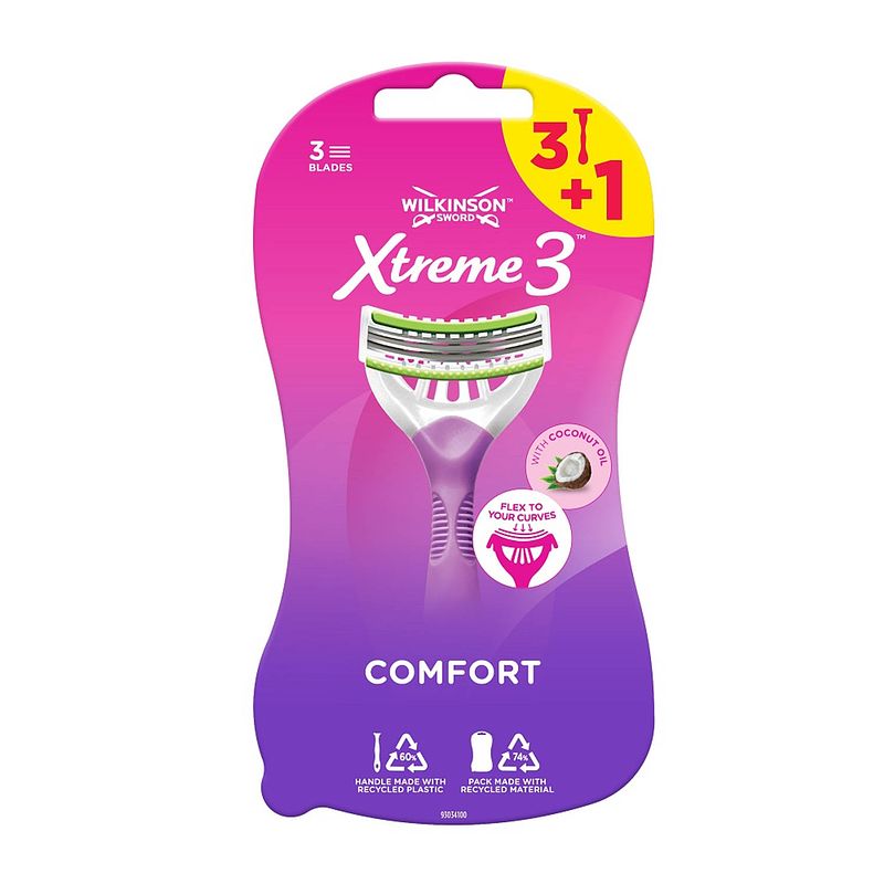 Foto van Xtreme3 comfort wegwerpscheermesjes voor vrouwen 4st