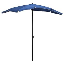 Foto van Vidaxl parasol met paal 200x130 cm azuurblauw