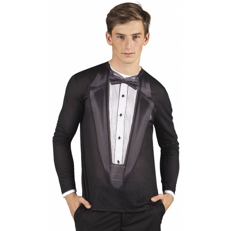 Foto van Shirt met tuxedo opdruk xl - carnavalskostuums