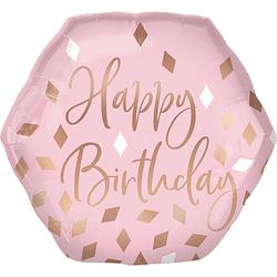 Foto van Amscan folieballon happy birthday meisjes 58 cm roze