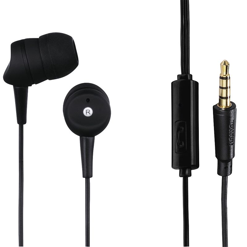 Foto van Hama in-ear-stereo-headset basic4phone, oordopjes zwart