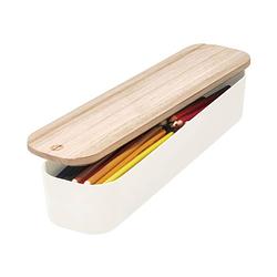 Foto van Idesign - opbergbox met deksel, large, 9 x 36.5 x 6 cm, gerecycled kunststof/hout, beige - idesign eco storage
