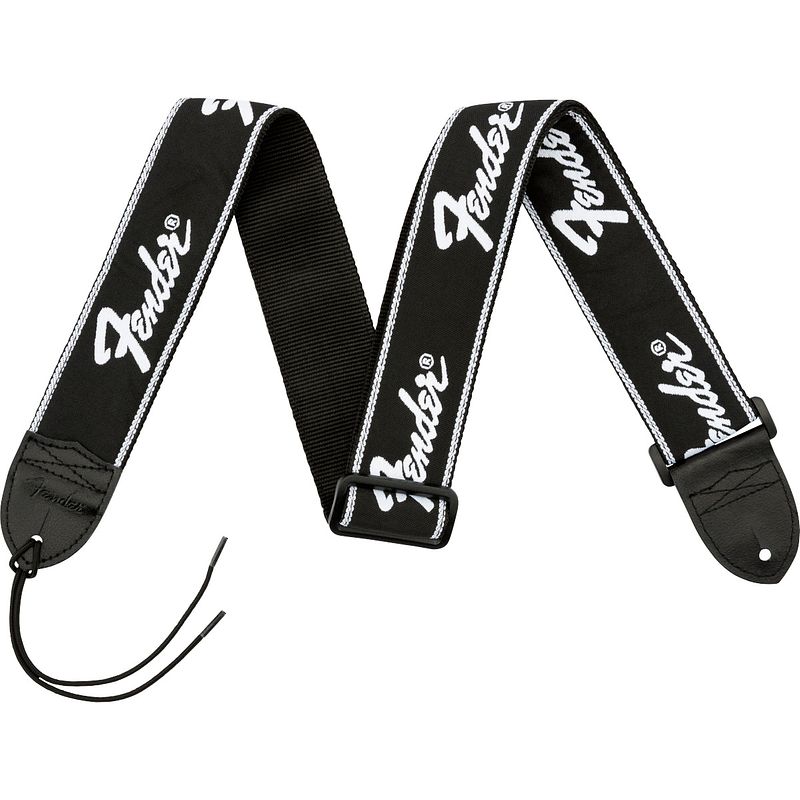 Foto van Fender running logo strap gitaarband zwart