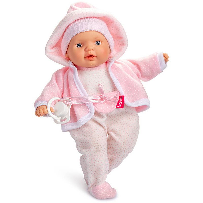 Foto van Berjuan babypop lloroncete 28 cm meisjes roze/wit