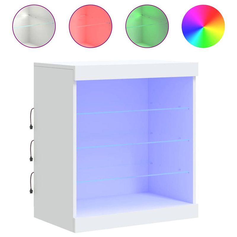 Foto van Vidaxl dressoir met led-verlichting 60,5x37x67 cm wit