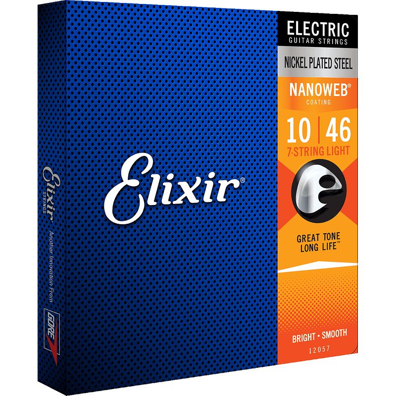 Foto van Elixir 12057 electric nps nanoweb 7-string light 10-56 snarenset